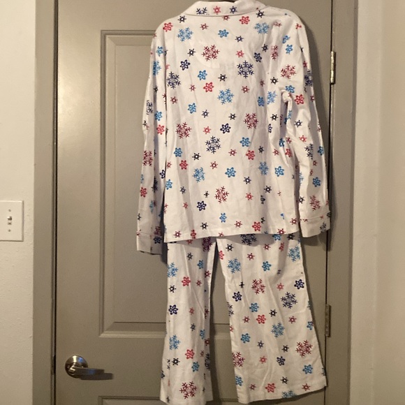 Women's Sonoma Snowflake Pajamas: Notch Collar Fleece Pajama Set| Sz Lg - Picture 10 of 11